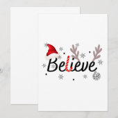 Geloof kerstpyjama's Santa T-Shirt Kaart (Voorkant / Achterkant)