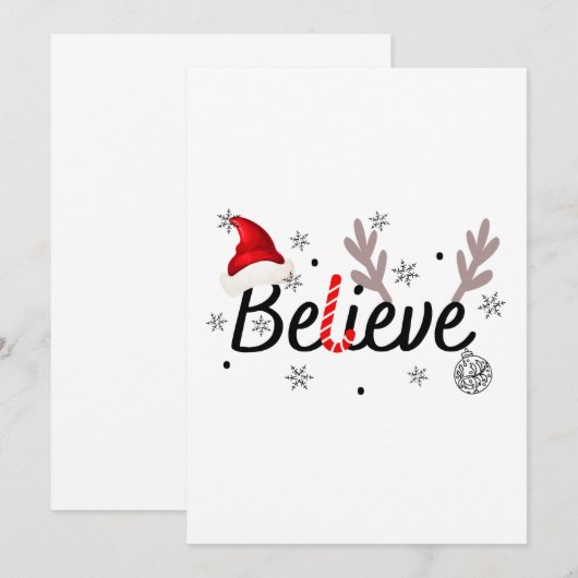Geloof kerstpyjama's Santa T-Shirt Kaart (Voorkant / Achterkant)