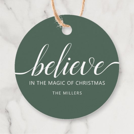 Geloof kerstscript Green Bedankjes Labels (Achterkant)