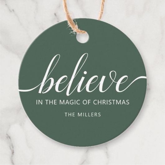 Geloof kerstscript Green Bedankjes Labels (Voorkant)