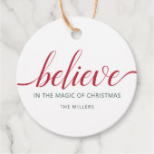 Geloof kerstscript White Bedankjes Labels (Voorkant)