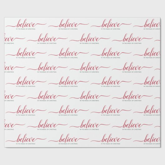 Geloof kerstscript White Cadeaupapier (Vlak)