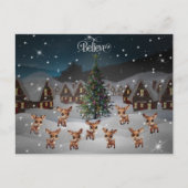 Geloof Kerstsneeuw Winter Wonderland Scene🦌🎄 Briefkaart (Voorkant)