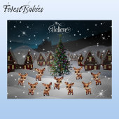 Geloof Kerstsneeuw Winter Wonderland Scene🦌🎄 Briefkaart