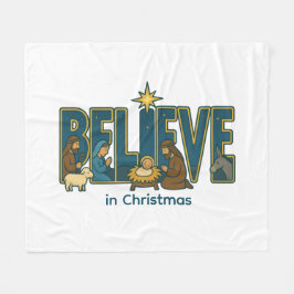 Geloof kerststal fleece deken