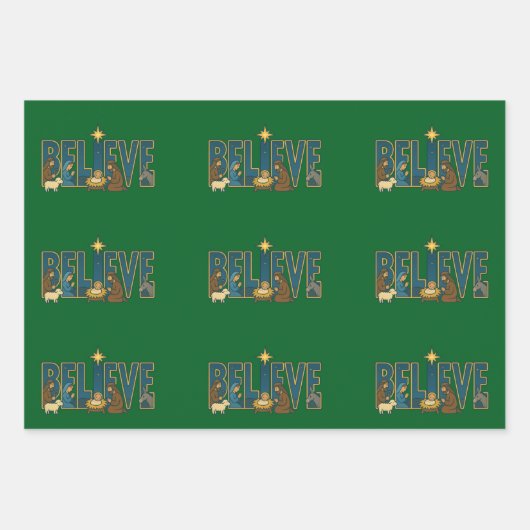 Geloof kerststal inpakpapier vel (Voorkant)