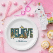 Geloof kerststal  papieren bordje (Feest)