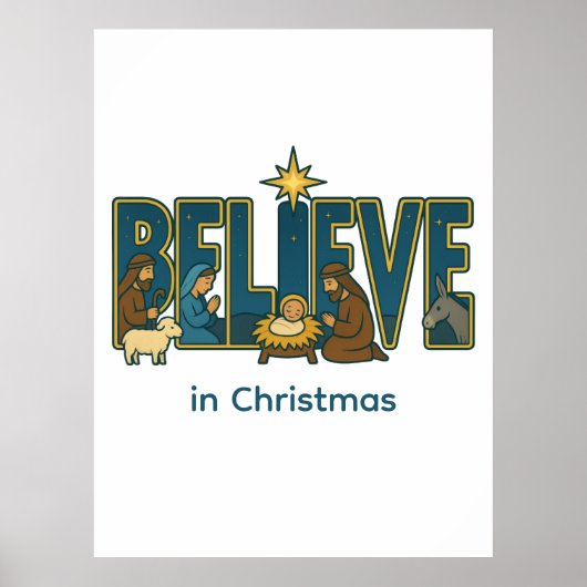 Geloof Kerststal Poster (Voorkant)