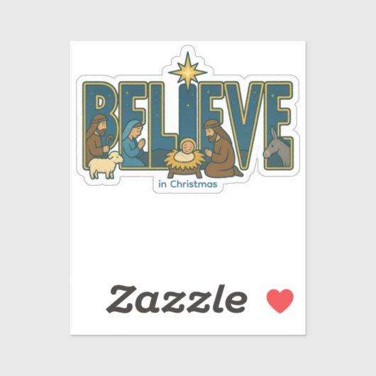 Geloof Kerststal Sticker (Vel)
