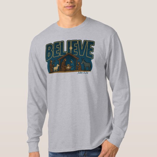 Geloof Kerststal T-shirt (Voorkant)