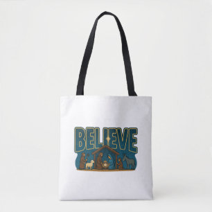Geloof Kerststal Tote Bag