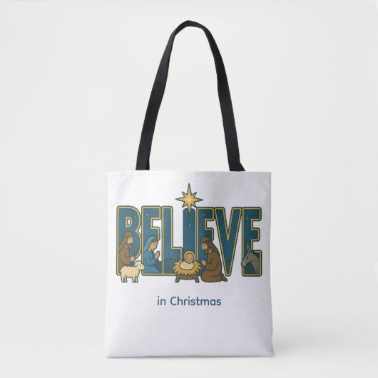 Geloof Kerststal Tote Bag (Voorkant)