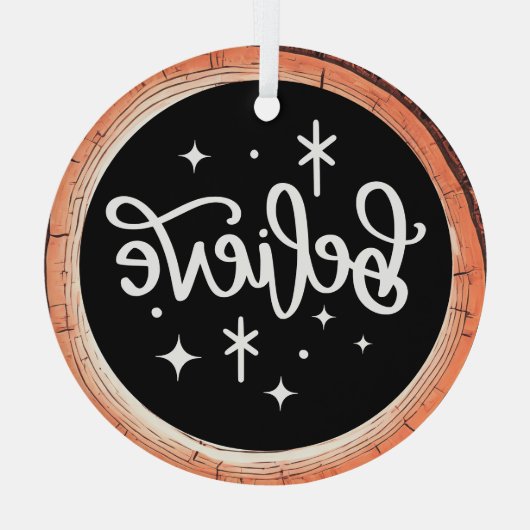 Geloof kerstvakantie glas ornament (Achterkant)