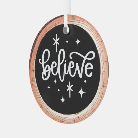Geloof kerstvakantie glas ornament (Voorkant links)