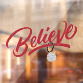 Geloof, kerstzilver Bell ©GraphicLoveShop Raamsticker (Vel 2)