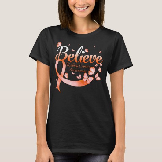 Geloof KIDNEY CANCER Butterfly T-shirt (Voorkant)