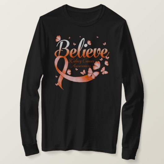 Geloof KIDNEY CANCER Butterfly T-shirt (Design voorkant)