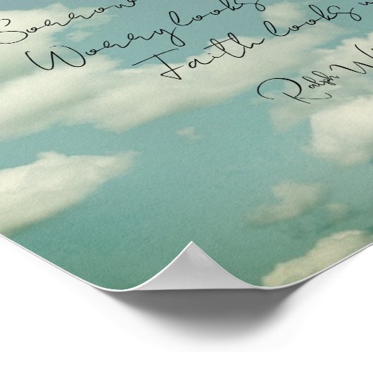 geloof kijkt omhoog Emerson inspirerend citaatheme Poster (Hoek)
