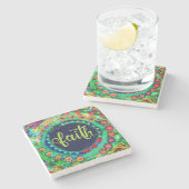 Geloof  Kleurrijke Inspirerend Leuke Drink Stenen Onderzetter (Zijkant)