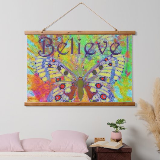 Geloof kleurrijke vlinder  hangend wandkleed (Slaapkamer)