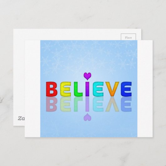 GELOOF kleurvolle Mindfulness Cadeau Briefkaart (Voorkant / Achterkant)