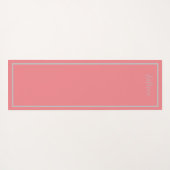 'Geloof' - Koraalroze en grijze rand Yogamat (Achterkant (horizontaal))