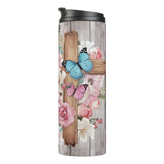 Geloof: Kruis, Bloemen, Mogelijkheid, Lucas Thermosbeker (Geroteerd rechts)