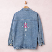 Geloof Kruis Krijger Overlevende Roze Borstkanker Denim Jacket (Hangar)