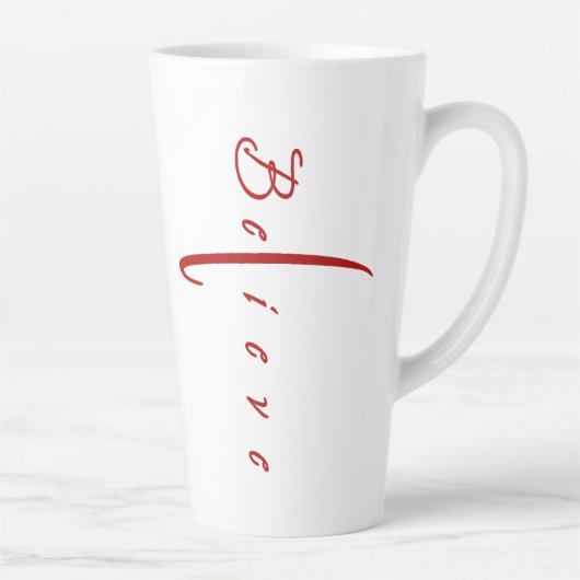 Geloof kruis latte mok (Rechts)