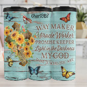 Geloof: Kruis, Zonnebloemen, Weg Maker Thermosbeker