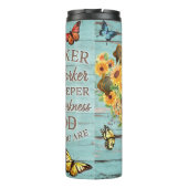 Geloof: Kruis, Zonnebloemen, Weg Maker Thermosbeker (Achterkant)