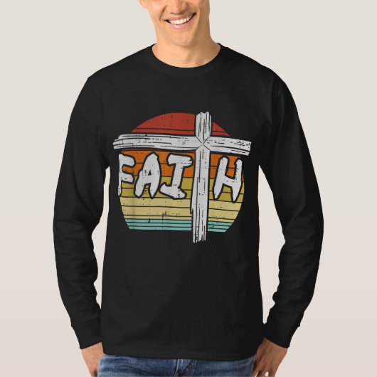Geloof Kruis Zonsondergang Religieus God Jezus Chr T-shirt (Voorkant)