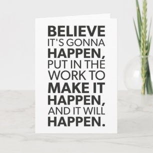 Geloof, laat het gebeuren - Gym, drukte, succes Kaart