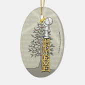 Geloof Ladder-kerstboom Keramisch Ornament (Links)