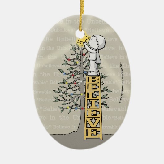 Geloof Ladder-kerstboom Keramisch Ornament (Voorkant)