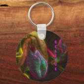Geloof Lady Slipper Flower Inspirerend Sleutelhanger (Voorkant)