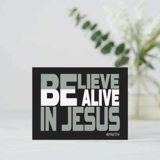 Geloof, leef in Jezus, Christelijk Briefkaart (Staand voorkant)