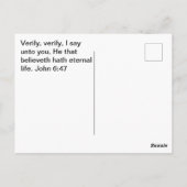 Geloof, leef in Jezus, Christelijk Briefkaart (Achterkant)