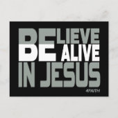 Geloof, leef in Jezus, Christelijk Briefkaart (Voorkant)