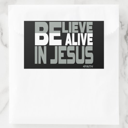 Geloof, leef in Jezus Rechthoekige Sticker (Tas)