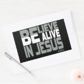 Geloof, leef in Jezus Rechthoekige Sticker (Envelop)