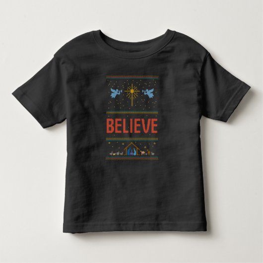 Geloof Lelijke Kersttrui Christelijk Jesus God Kinder Shirts (Voorkant)