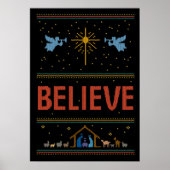 Geloof Lelijke Kersttrui Christelijk Jesus God Poster (Voorkant)