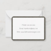 Geloof licht schijnt in duisternis voetafdrukken notitiekaartje (Achterkant)