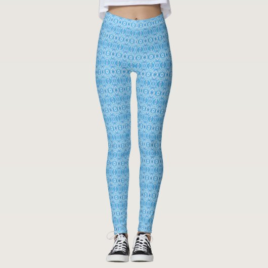 Geloof Lichtblauwe Abstracte Aquarel Kunst Leggings (Voorkant)