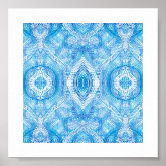 Geloof Lichtblauwe Abstracte Aquarel Kunst Poster (Voorkant)