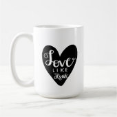 Geloof Liefde Als Jezus Mok (Links)