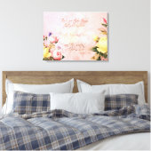 Geloof, Liefde en Hoop Rozen Canvas Afdruk (Insitu (Slaapkamer))