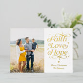 Geloof Liefde Hoop Folie Kerstkaart Kerstmis Kaart (Staand Voorkant)