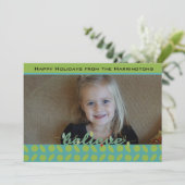 Geloof Limoen en Blue Custom Holiday Photo Card Feestdagenkaart (Staand voorkant)